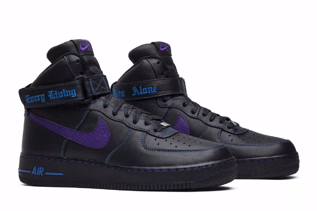 Vlone x Nike Air Force 1 High Purple Swoosh, view 9