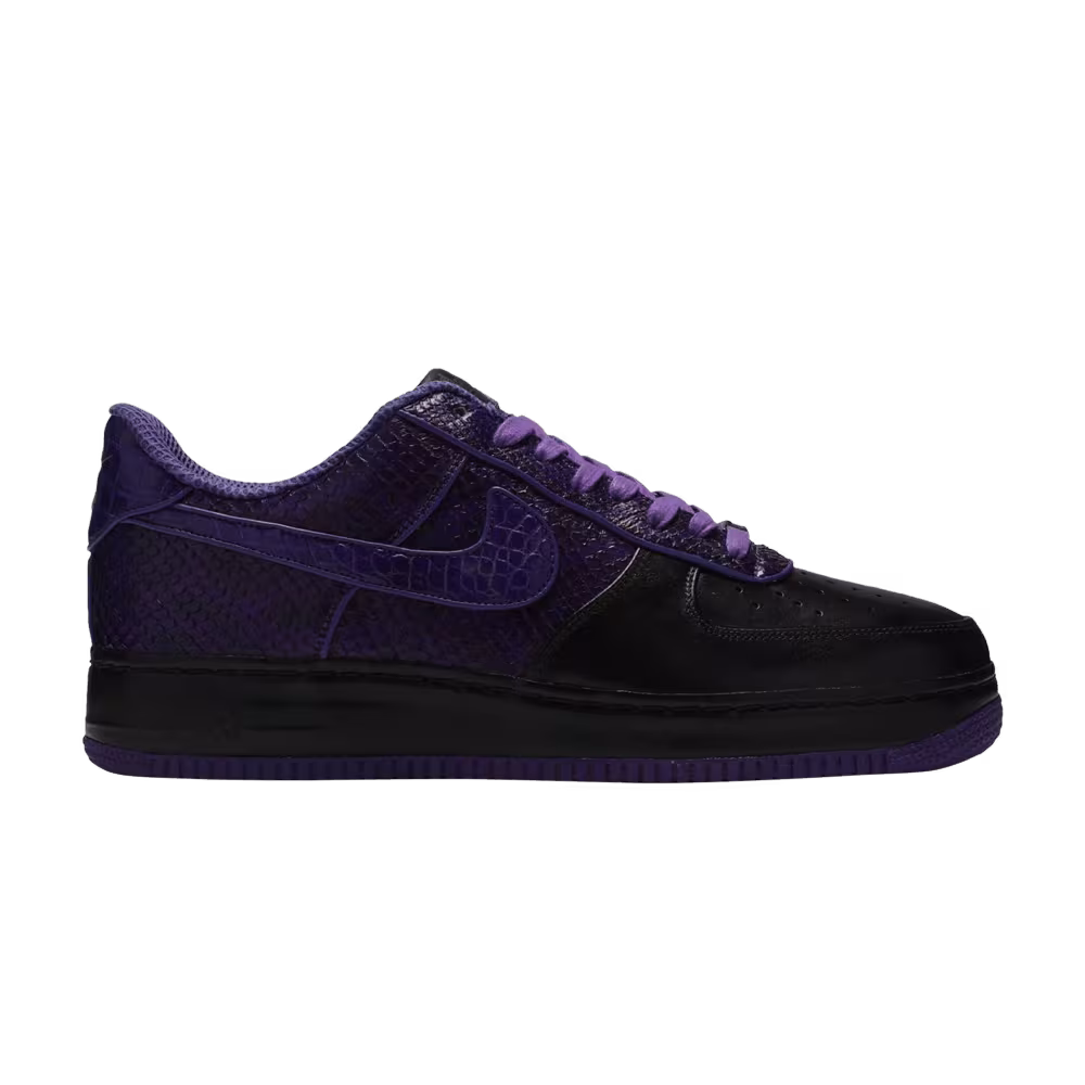 Nike Air Force 1 Supreme Black Purple Crocodile