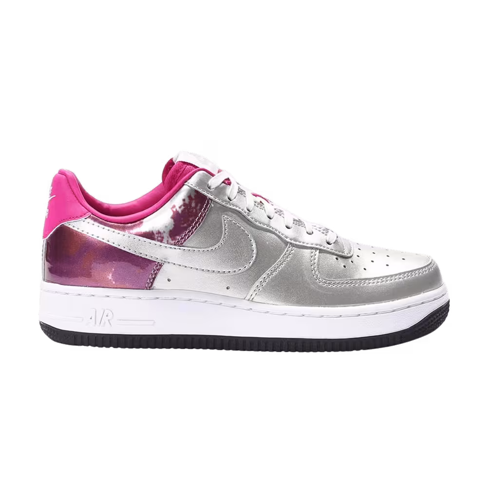 Nike Women's Air Force 1 Low Premium QS Silver Fireberry