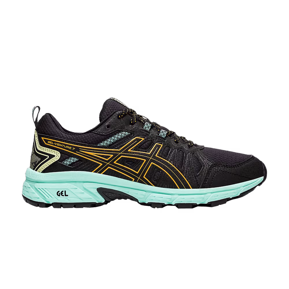 Asics Women's Gel Venture 7 Black Mint Orange Pop