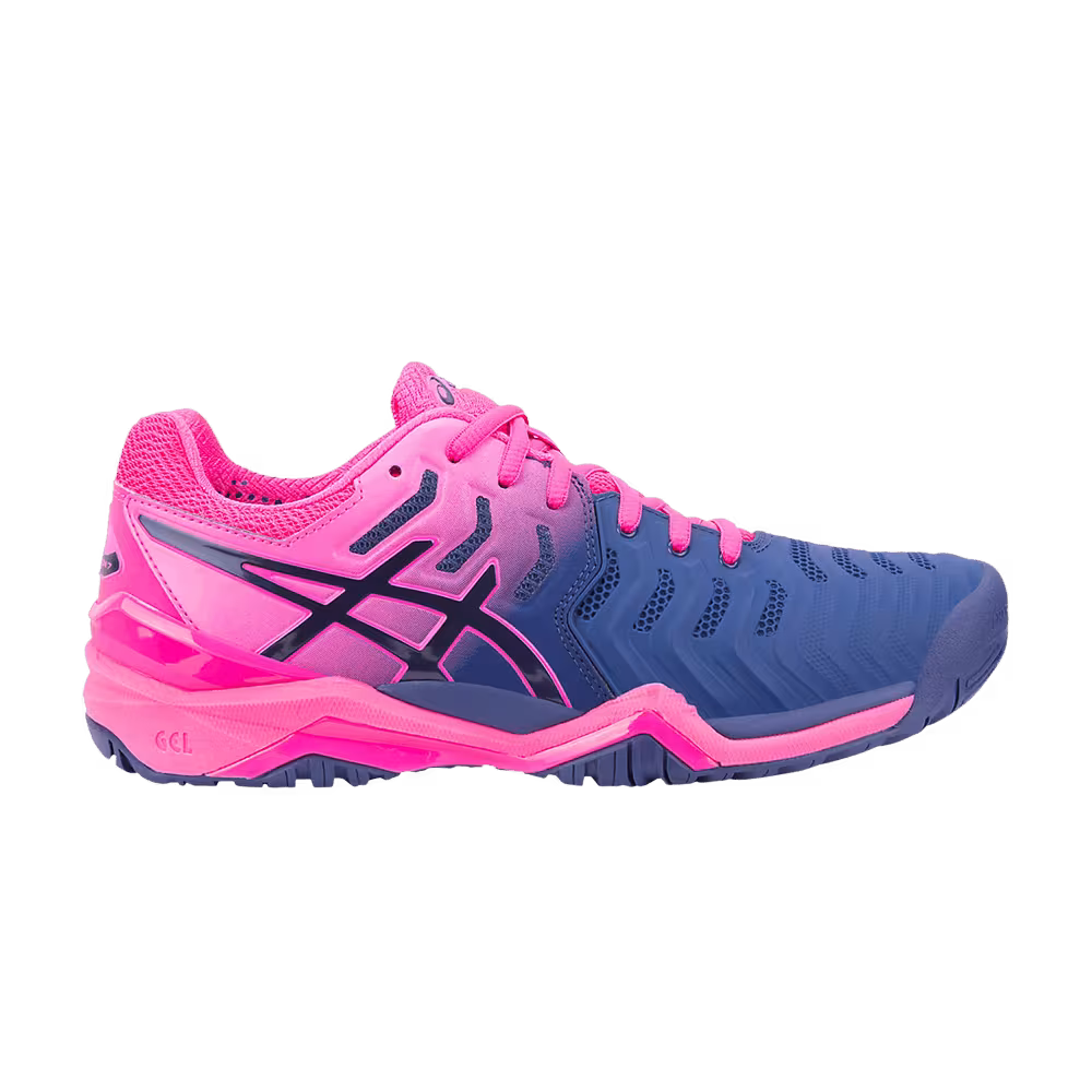 Asics Women's Gel Resolution 7 Blue Print Pink