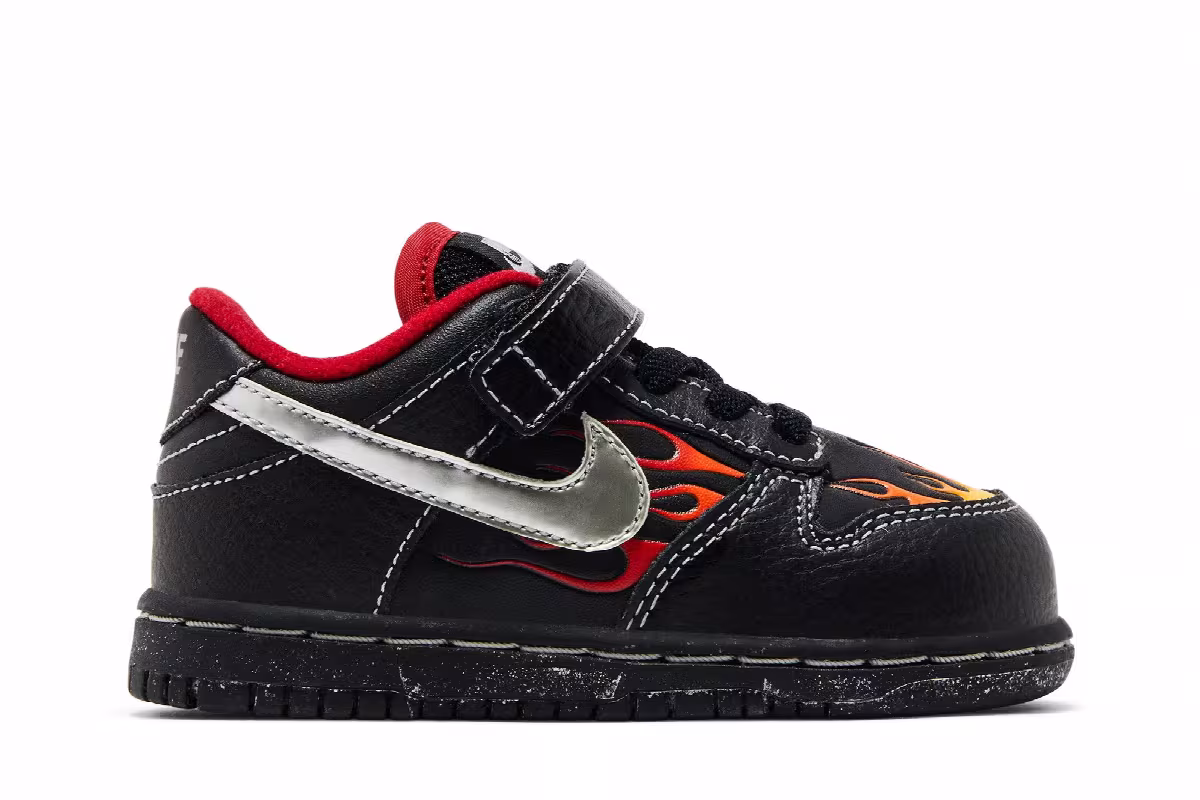 Nike Dunk Low ND TD Flames - Black, view 2