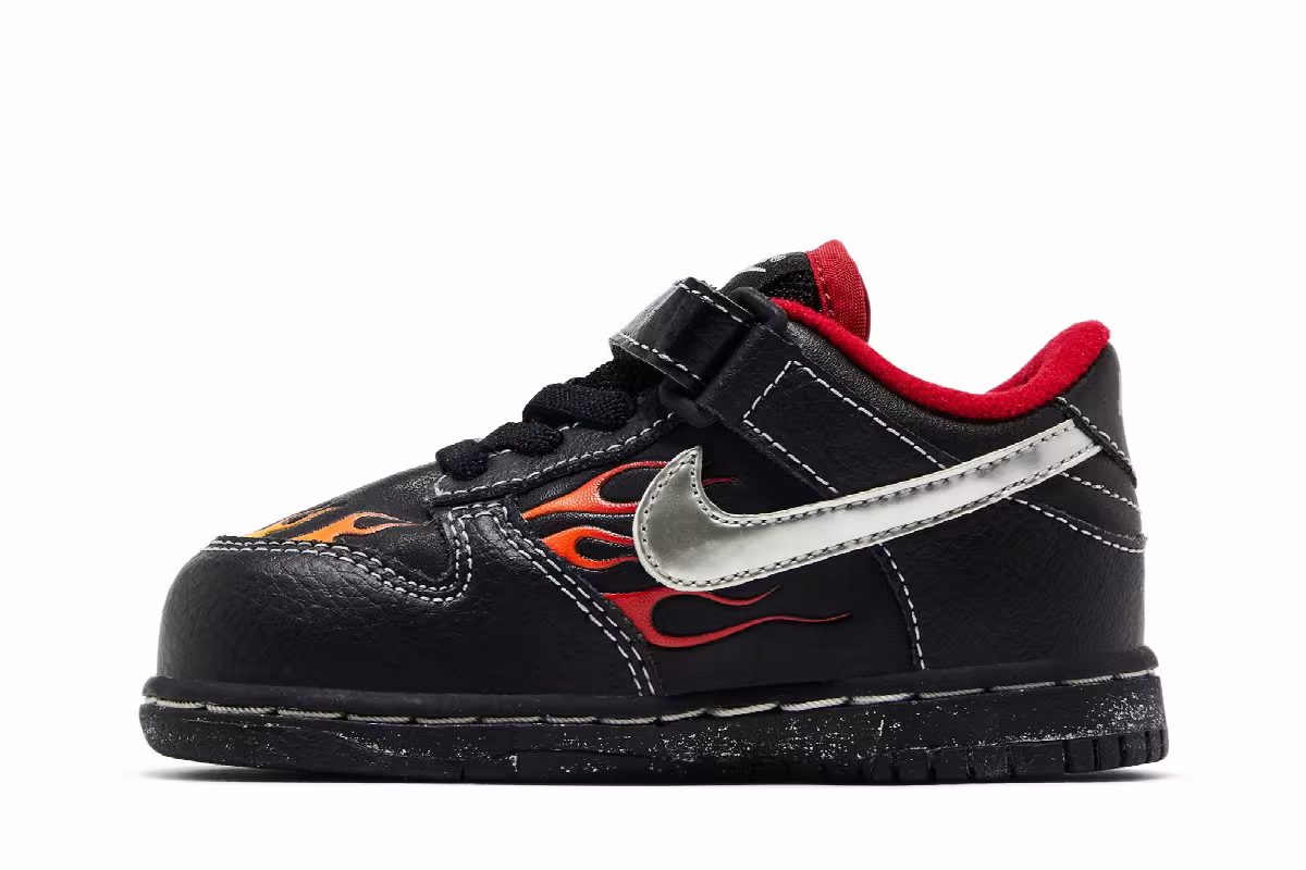 Nike Dunk Low ND TD Flames - Black, view 4