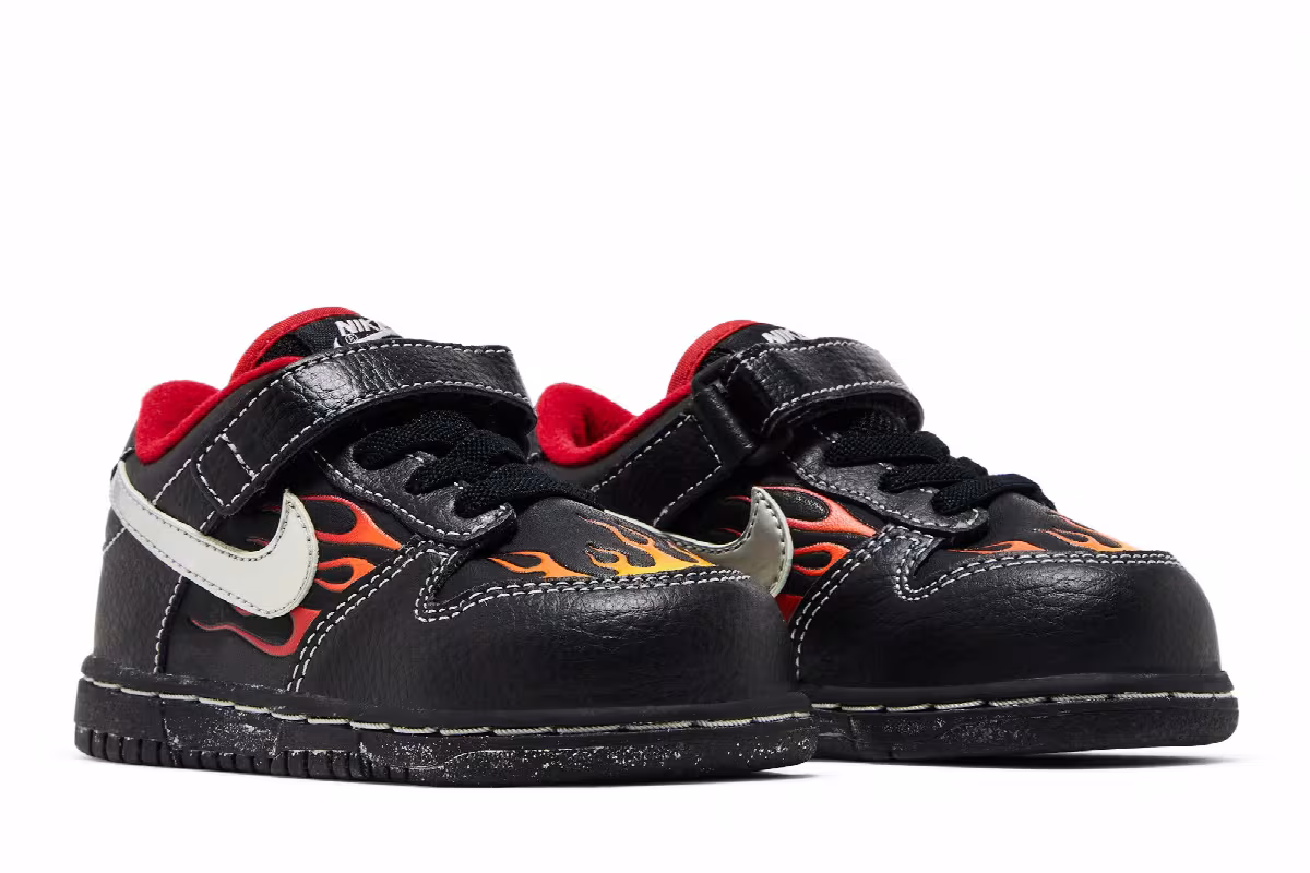 Nike Dunk Low ND TD Flames - Black, view 9