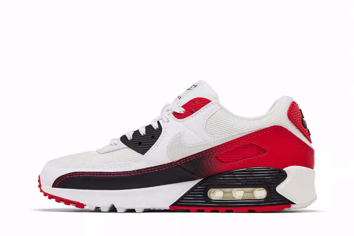 Nike Air Max 90 White University Red, view 4