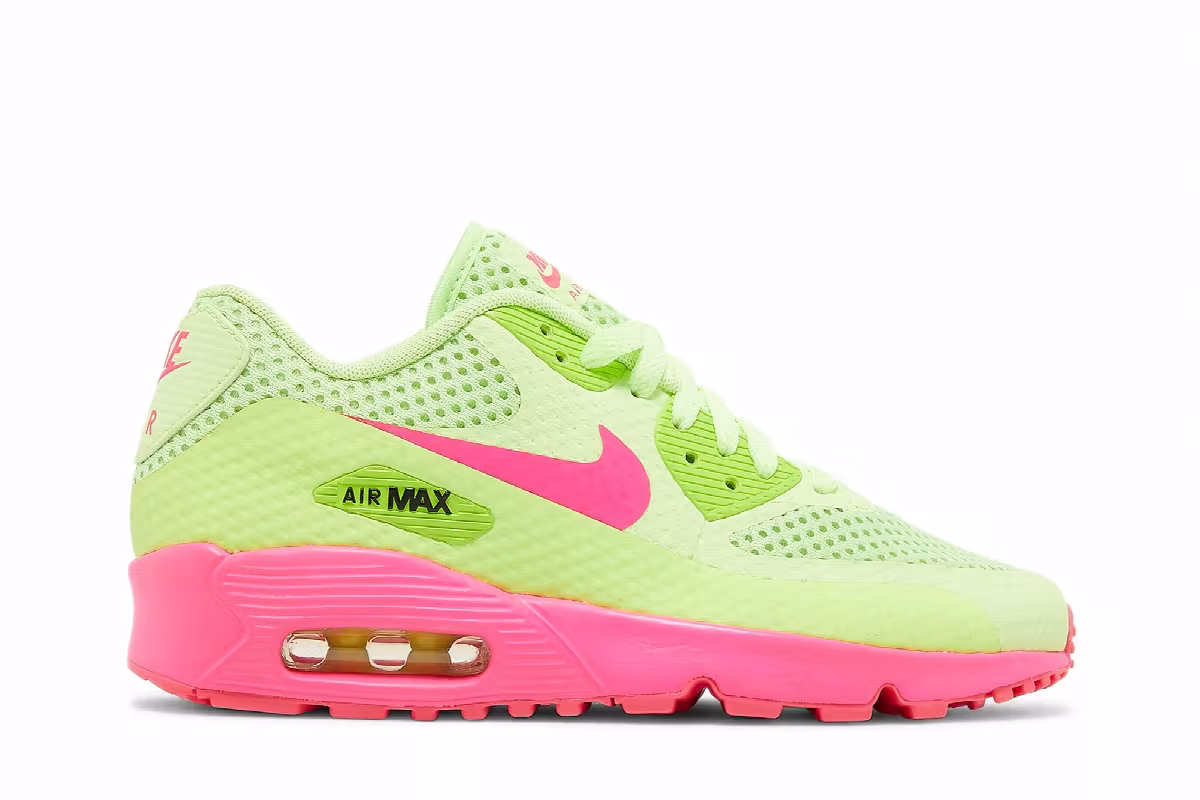 Nike Air Max 90 Breathe GS Ghost Green Pink Blast, view 2
