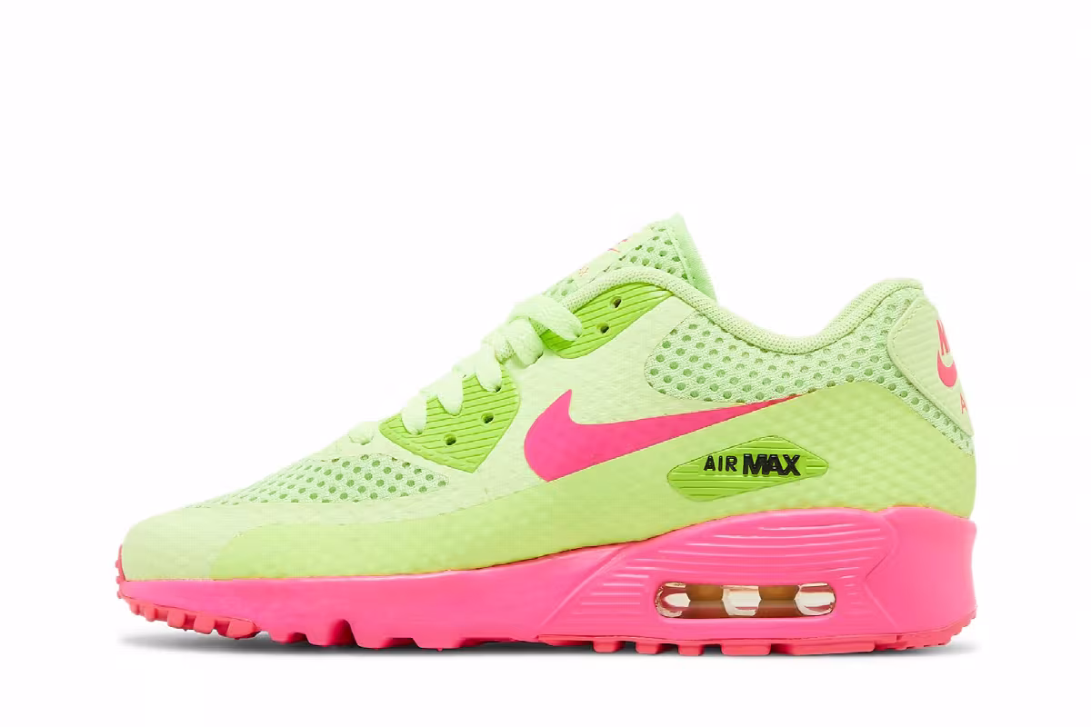 Nike Air Max 90 Breathe GS Ghost Green Pink Blast, view 4