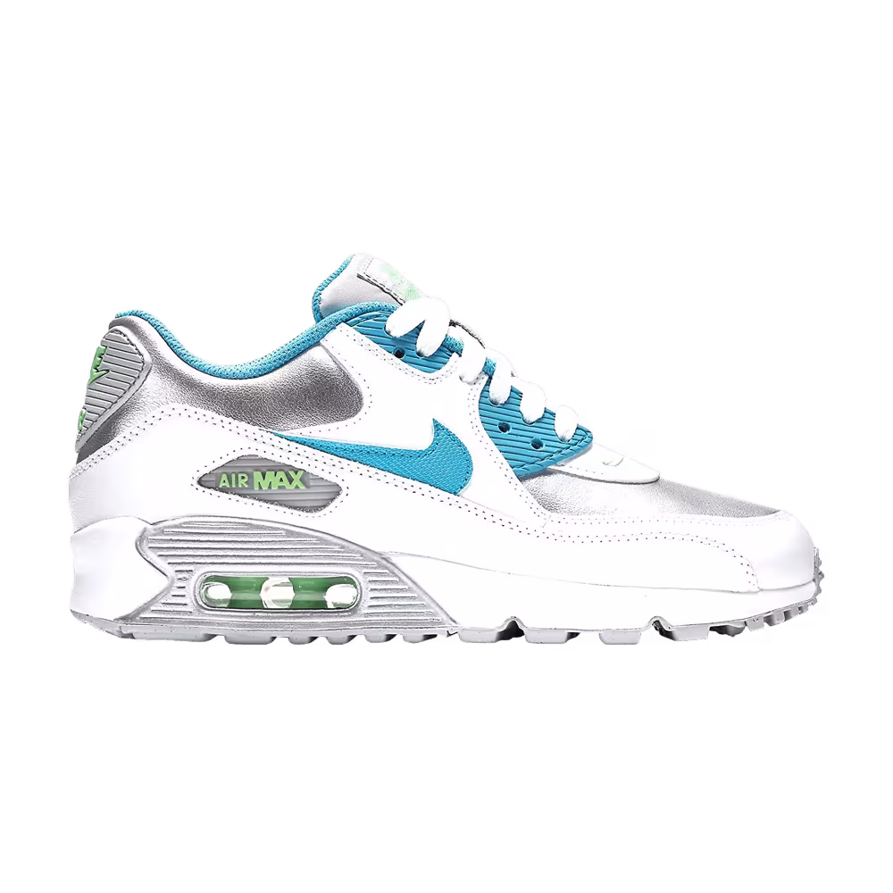 Nike Air Max 90 Leather GS Silver Blue Lagoon