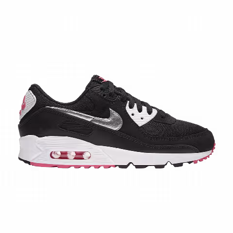 Nike Wmns Air Max 90 'Black Metallic Silver'
