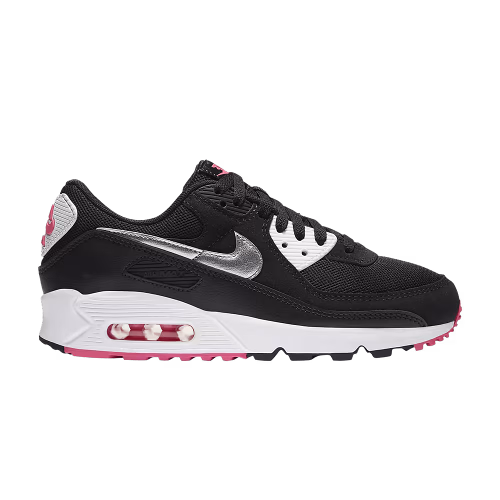 Nike Women's Air Max 90 Black Metallic Silver