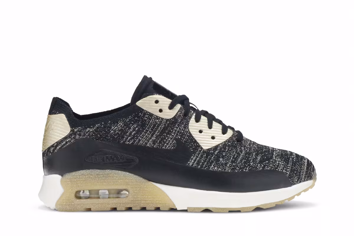 Nike Women's Air Max 90 Ultra Flyknit Metallic Gold, view 2