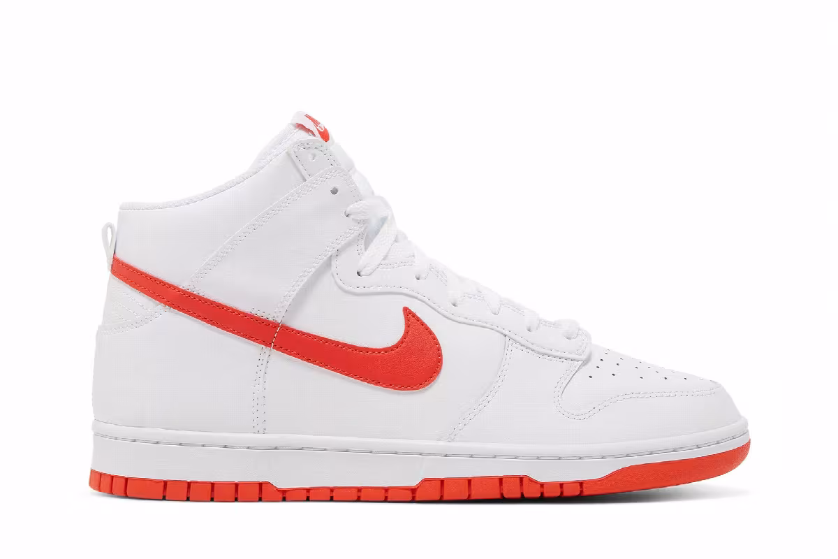 Nike Dunk High White Picante Red, view 2