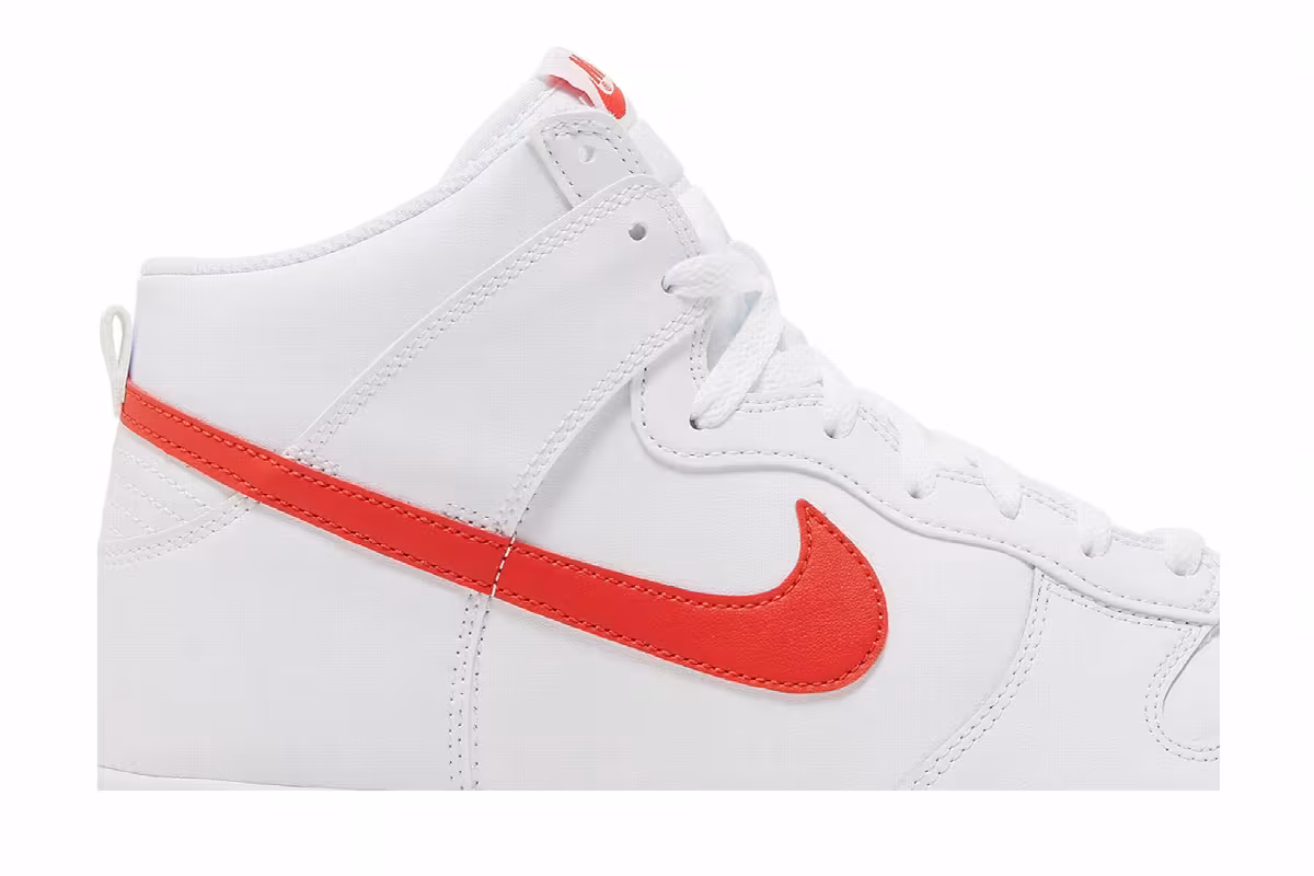 Nike Dunk High White Picante Red, view 3