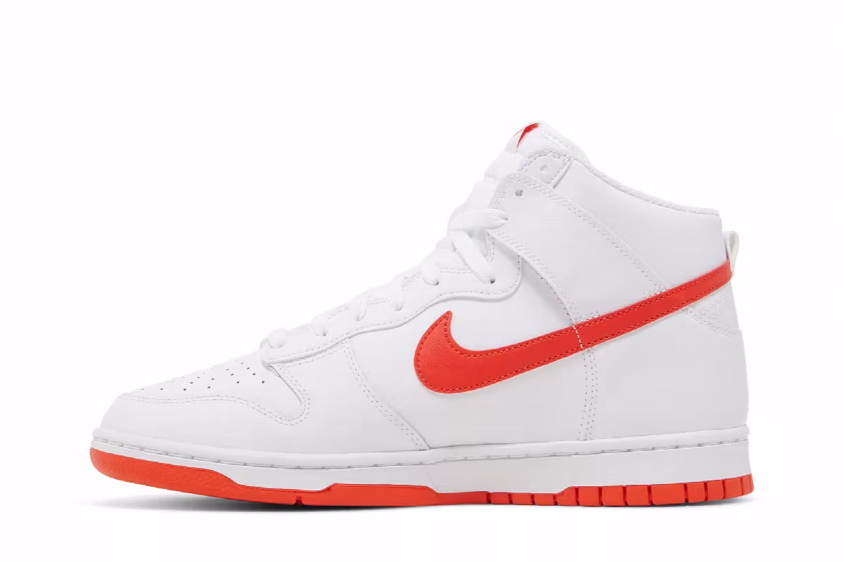 Nike Dunk High White Picante Red, view 4