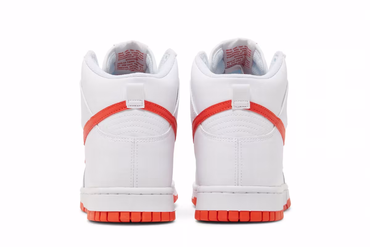 Nike Dunk High White Picante Red, view 7