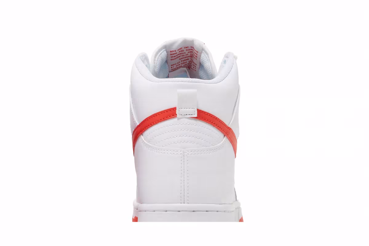 Nike Dunk High White Picante Red, view 8