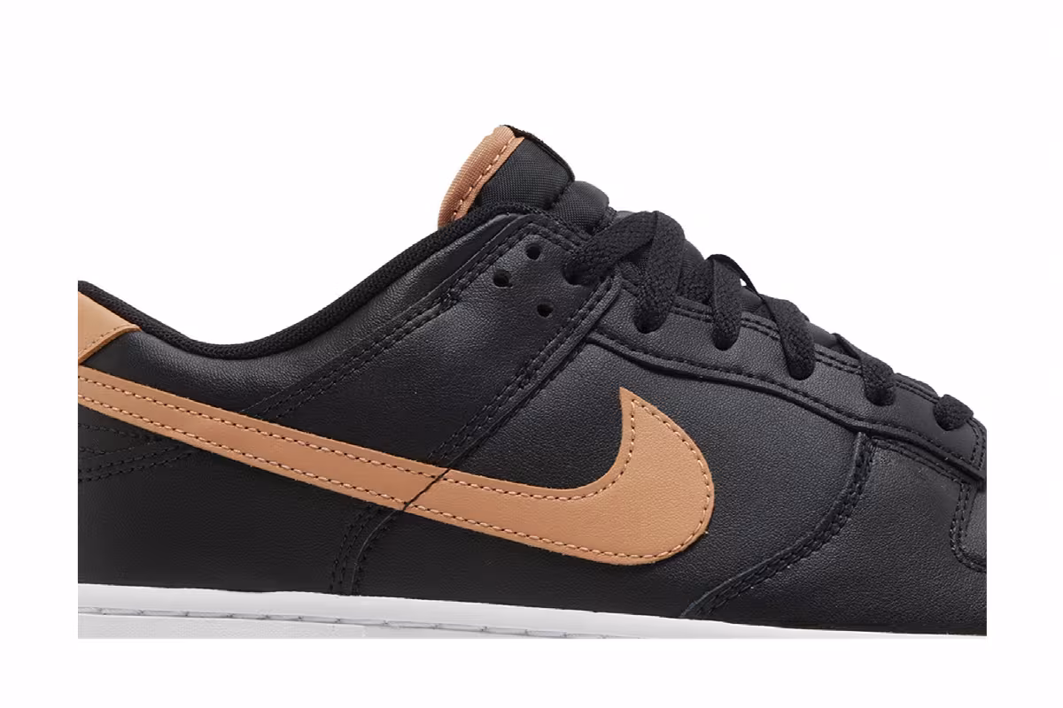 Nike Men's Dunk Low Black Amber Brown, view 3