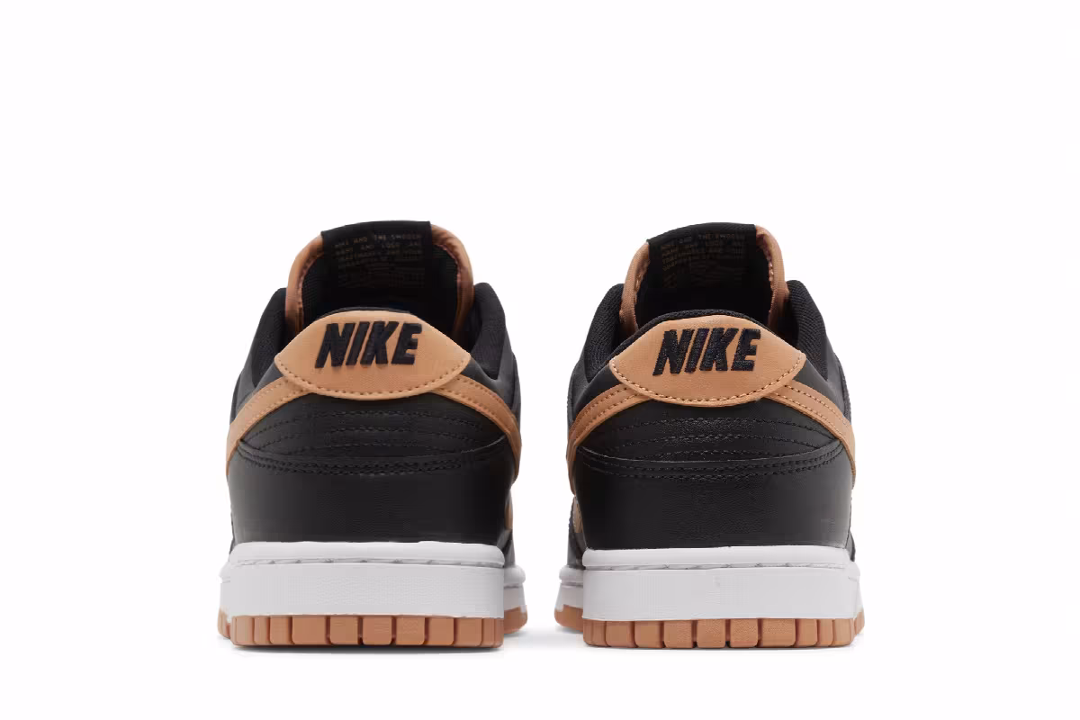 Nike Men's Dunk Low Black Amber Brown, view 7