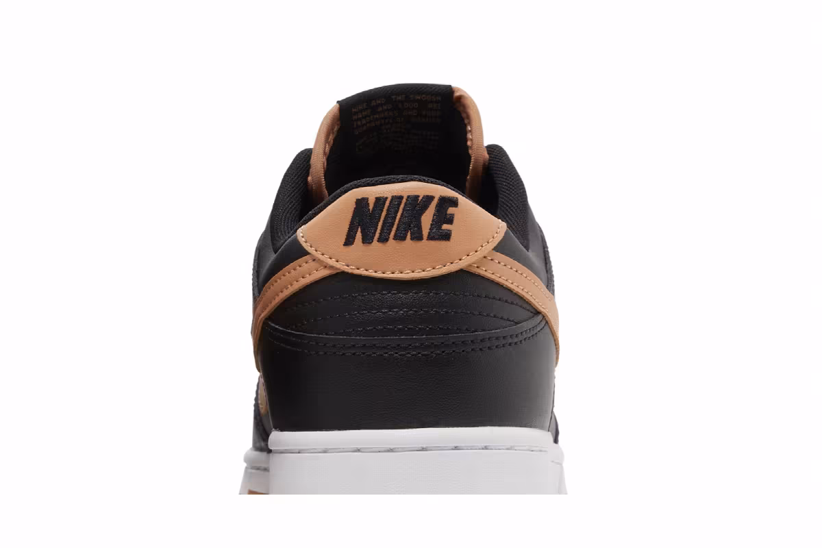 Nike Men's Dunk Low Black Amber Brown, view 8