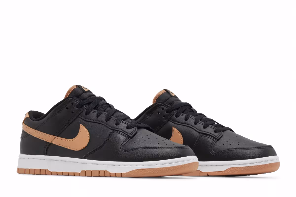 Nike Men's Dunk Low Black Amber Brown, view 9