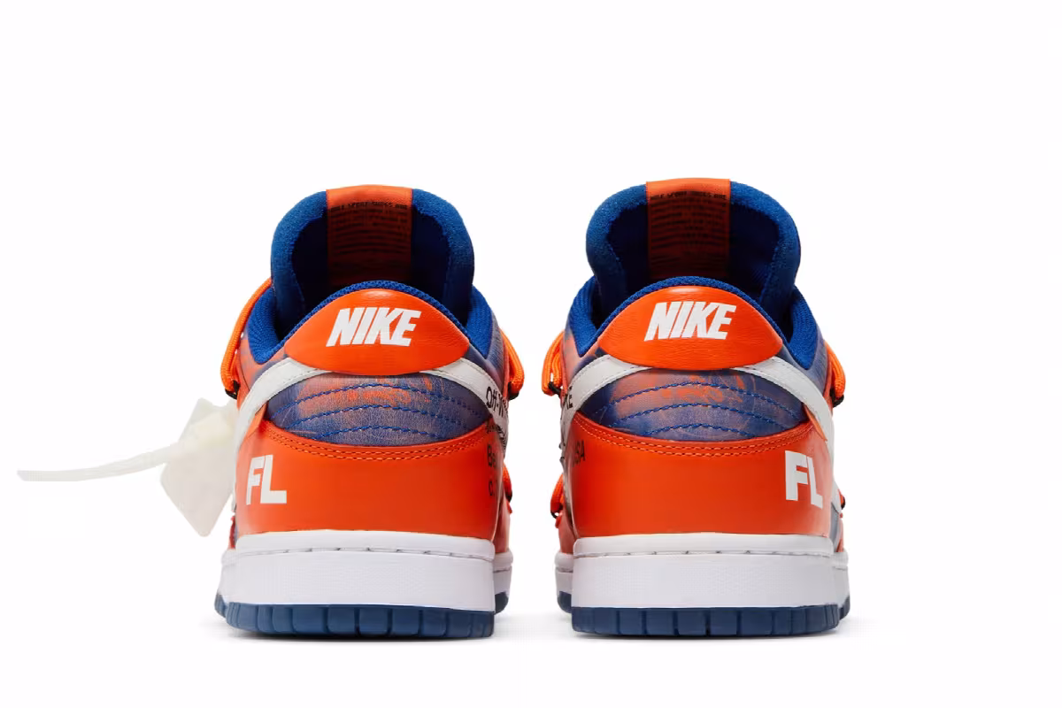 Off-White x Futura x Nike Dunk Low New York Mets, view 7