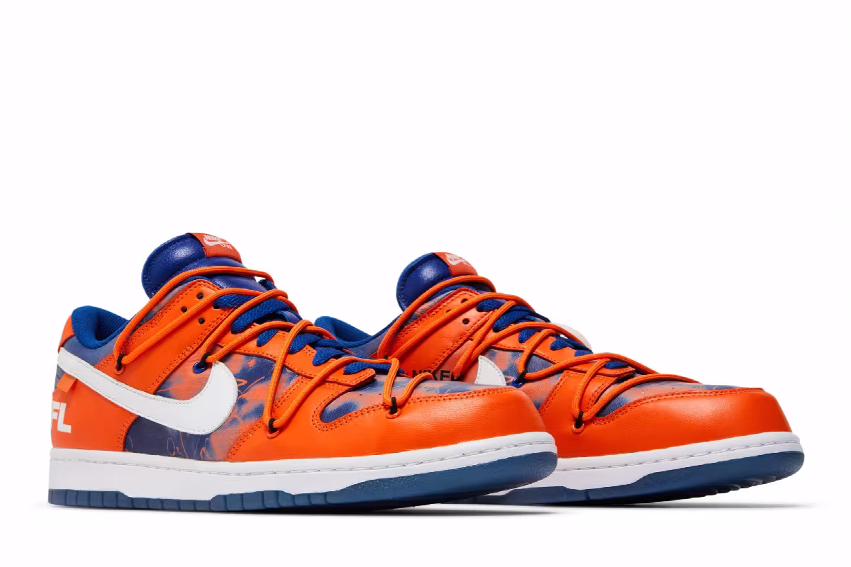 Off-White x Futura x Nike Dunk Low New York Mets, view 9