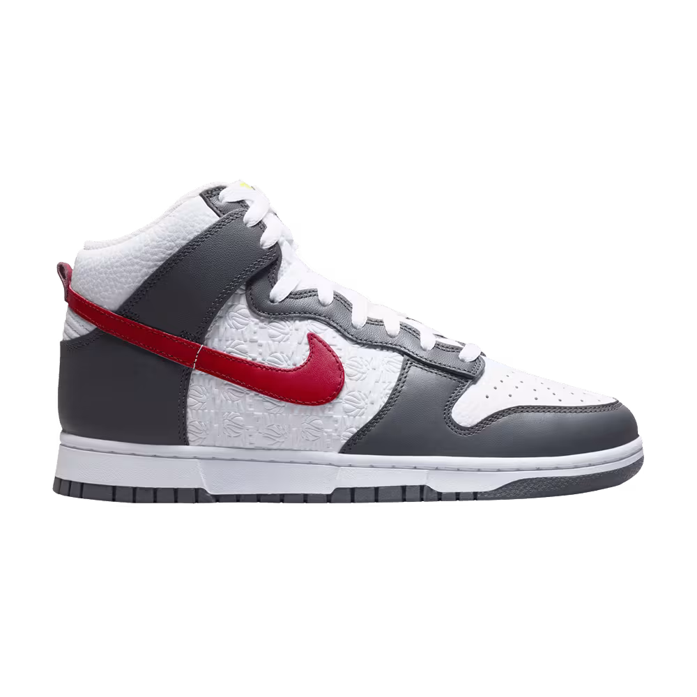 Nike Dunk High Embossed Hoops - Iron Grey Gym Red