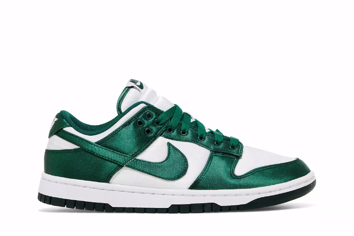 Nike Women's Dunk Low Satin Green, view 2