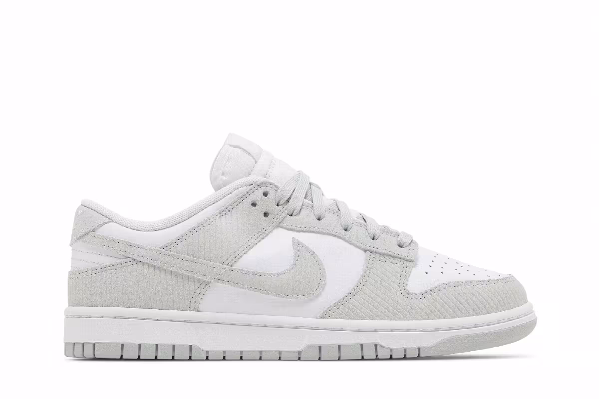Nike Women's Dunk Low Light Silver Corduroy, view 2