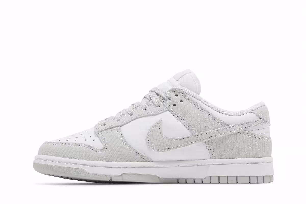 Nike Women's Dunk Low Light Silver Corduroy, view 4