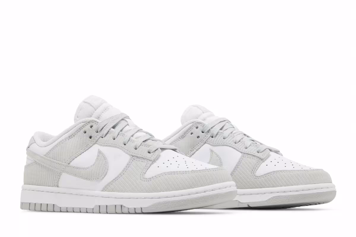 Nike Women's Dunk Low Light Silver Corduroy, view 9