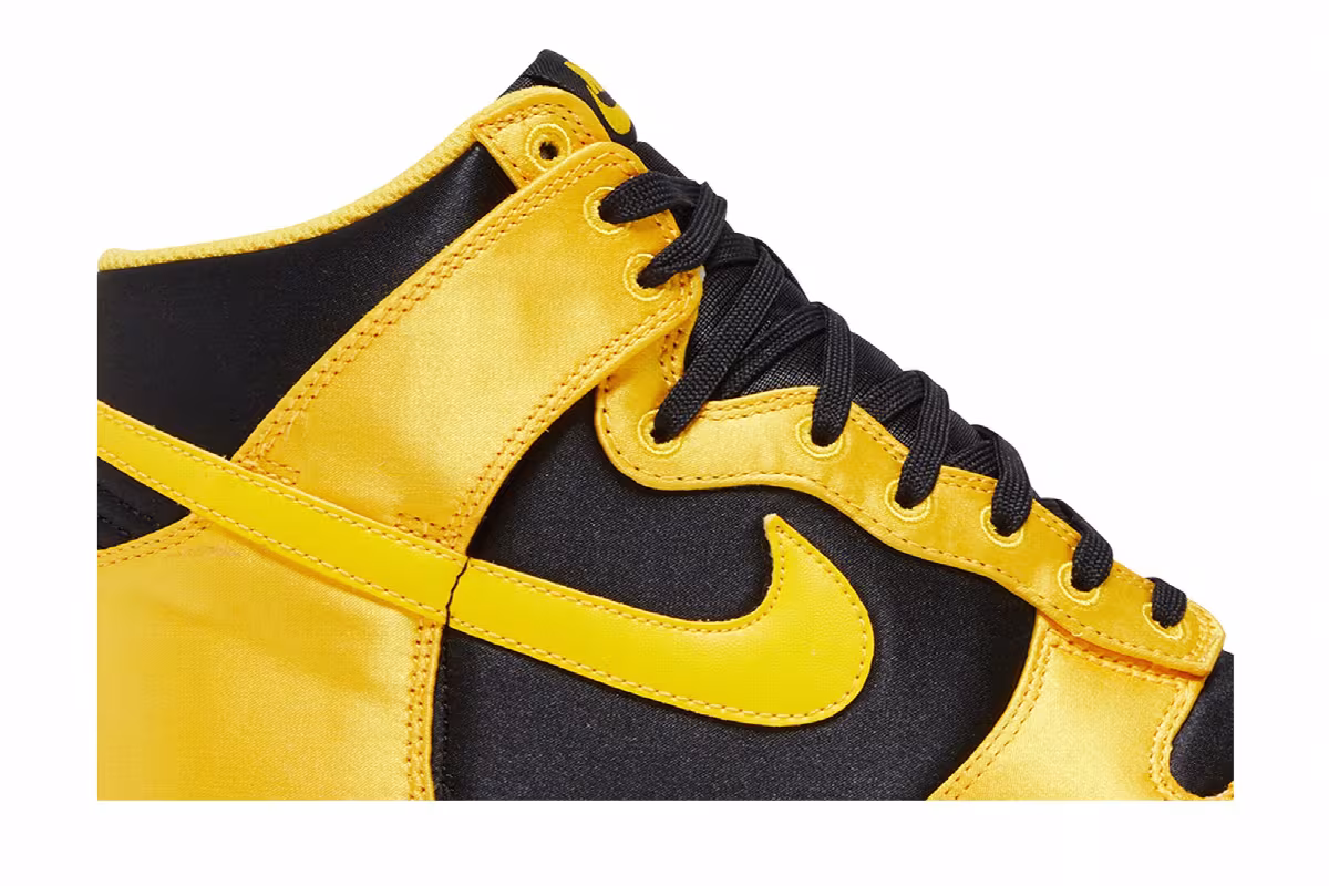 Nike Women's Dunk High Satin Goldenrod, view 3