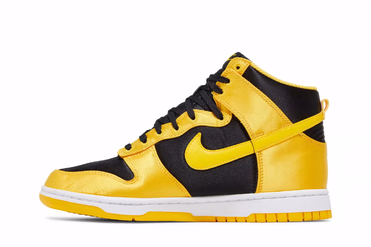 Nike Women's Dunk High Satin Goldenrod, view 4