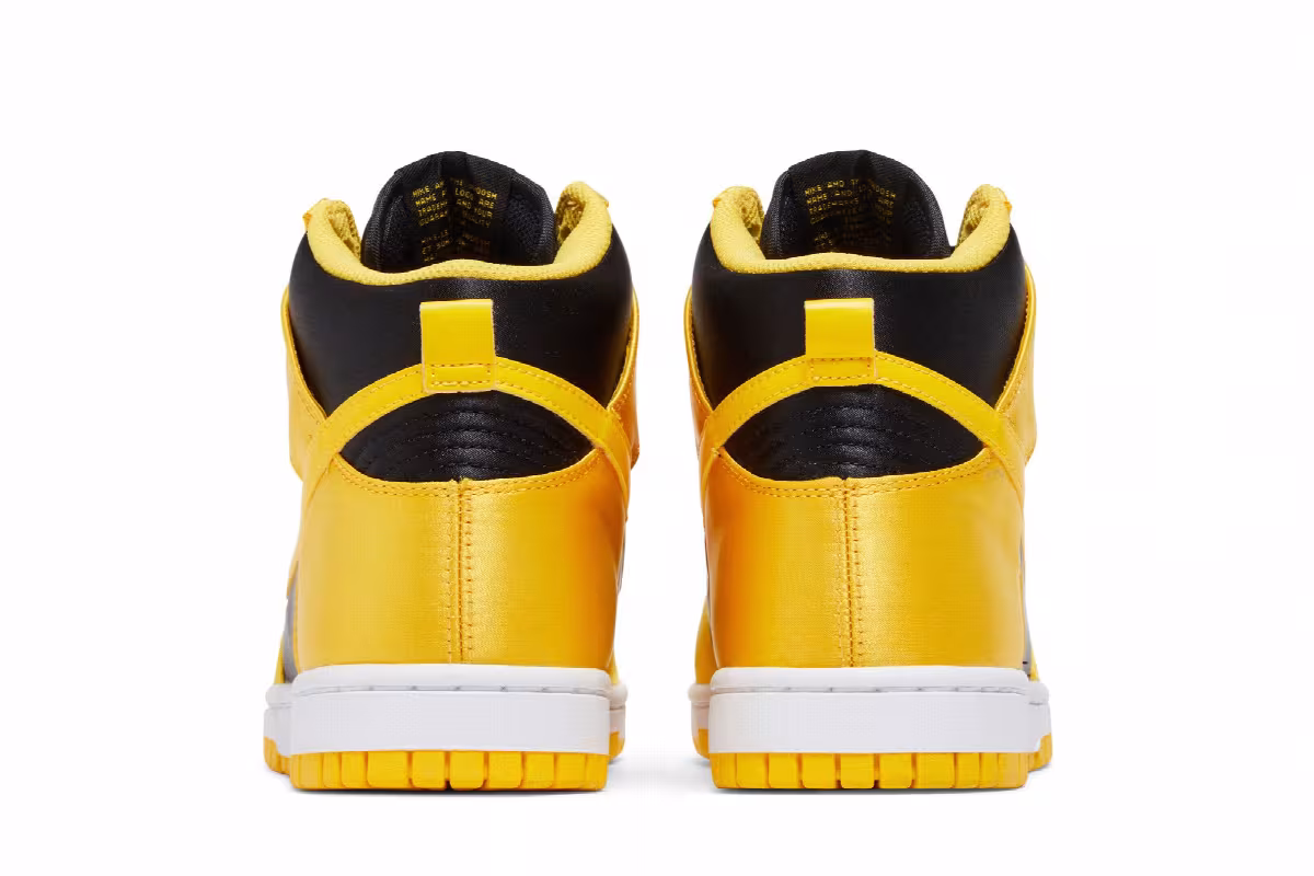 Nike Women's Dunk High Satin Goldenrod, view 7