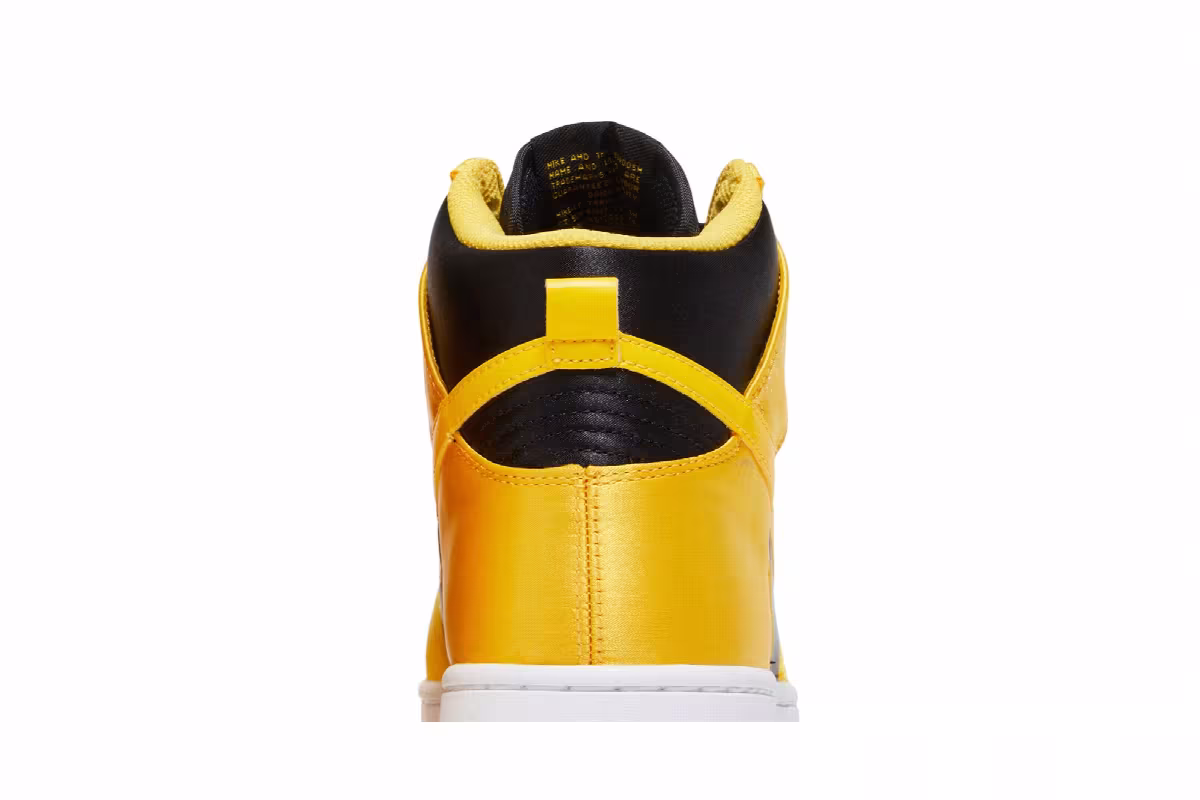 Nike Women's Dunk High Satin Goldenrod, view 8