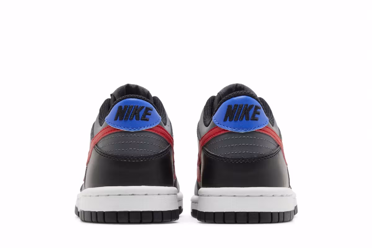 Nike Dunk Low GS Black Red Blue, view 7
