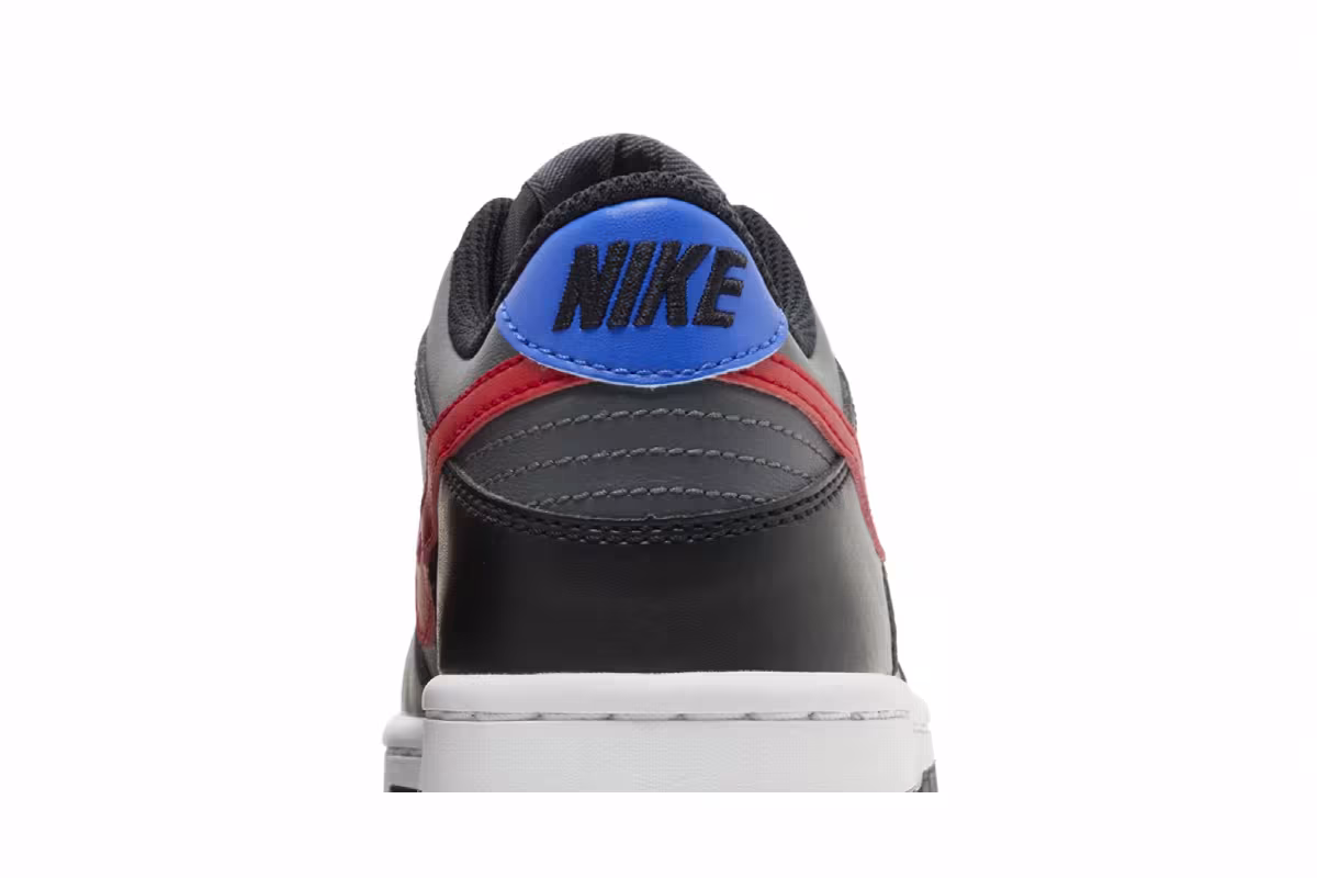 Nike Dunk Low GS Black Red Blue, view 8