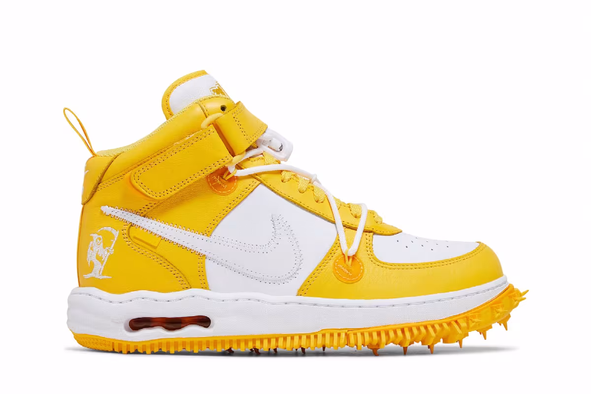 Off-White x Nike Air Force 1 Mid SP Leather Varsity Maize, view 2