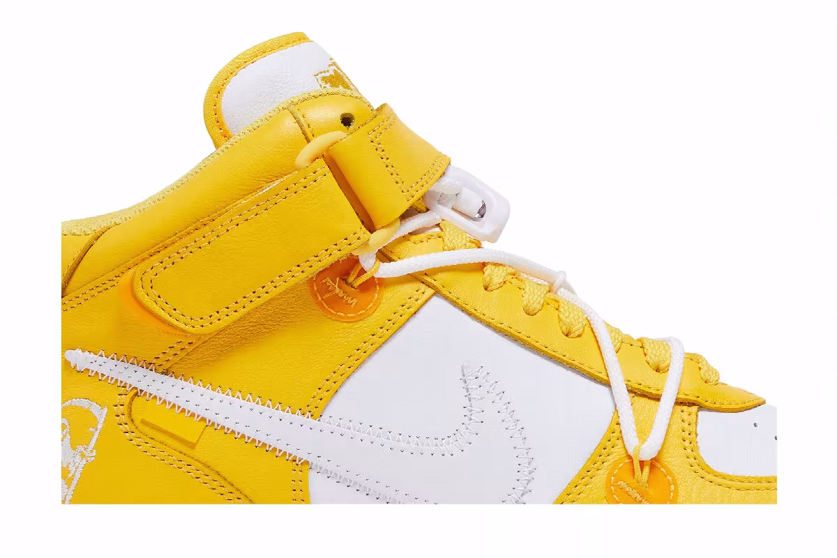 Off-White x Nike Air Force 1 Mid SP Leather Varsity Maize, view 3