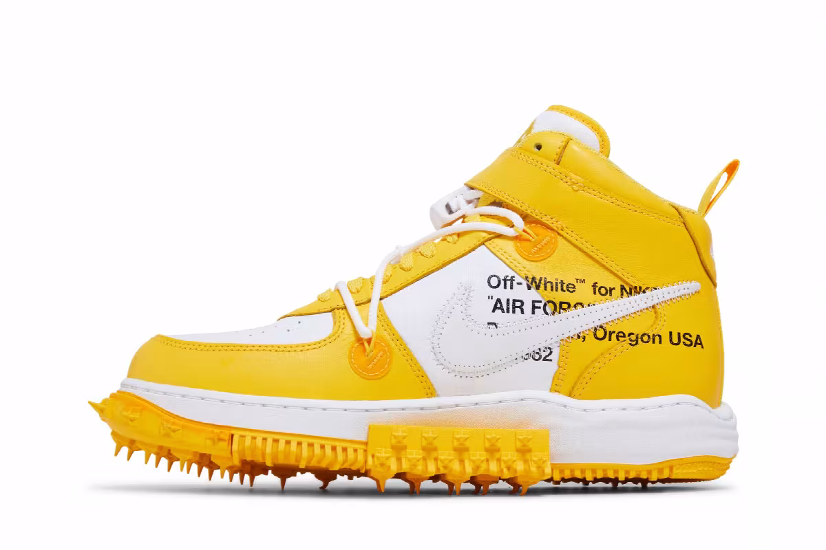 Off-White x Nike Air Force 1 Mid SP Leather Varsity Maize, view 4