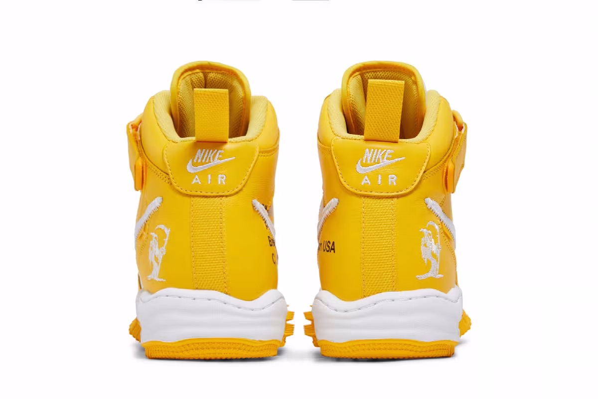 Off-White x Nike Air Force 1 Mid SP Leather Varsity Maize, view 7