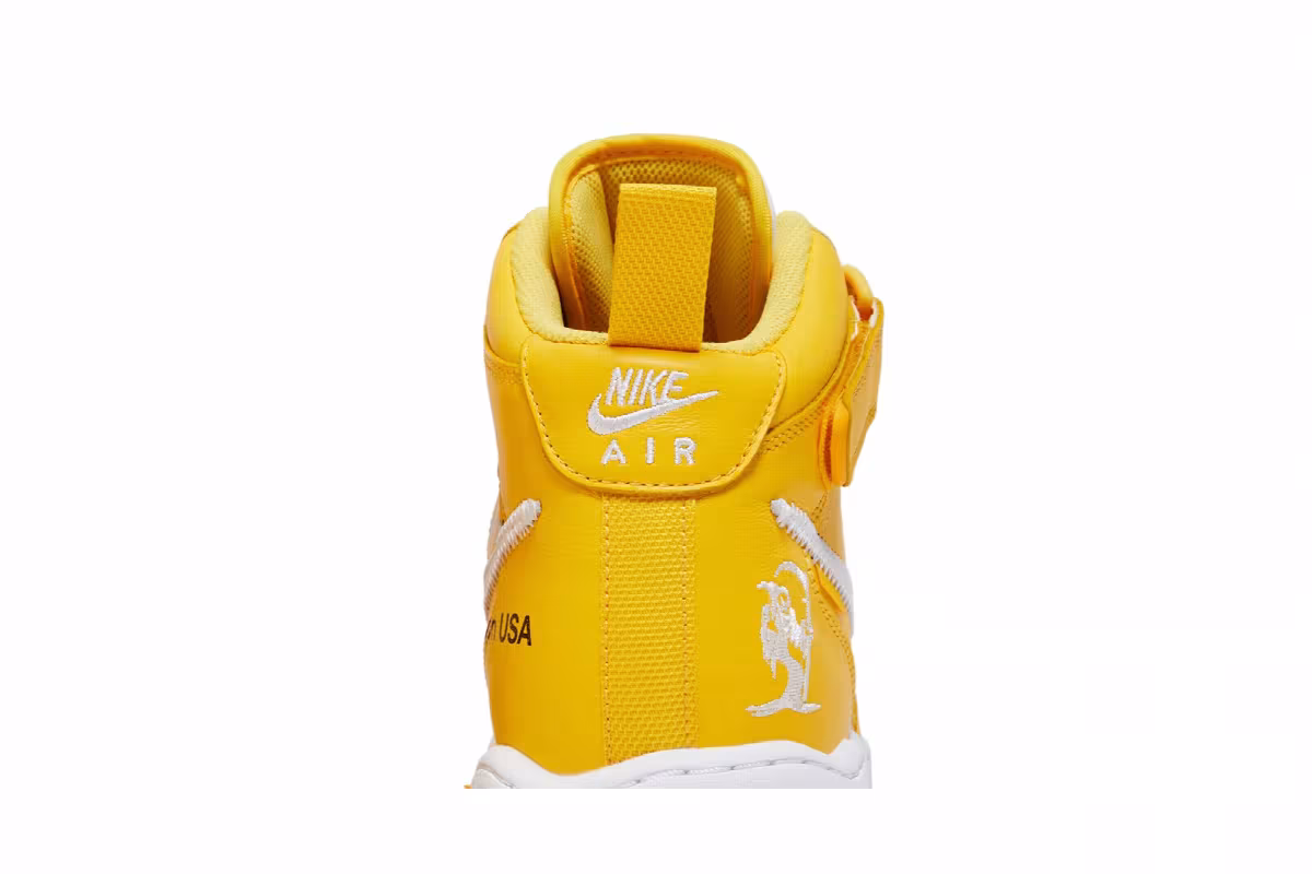 Off-White x Nike Air Force 1 Mid SP Leather Varsity Maize, view 8