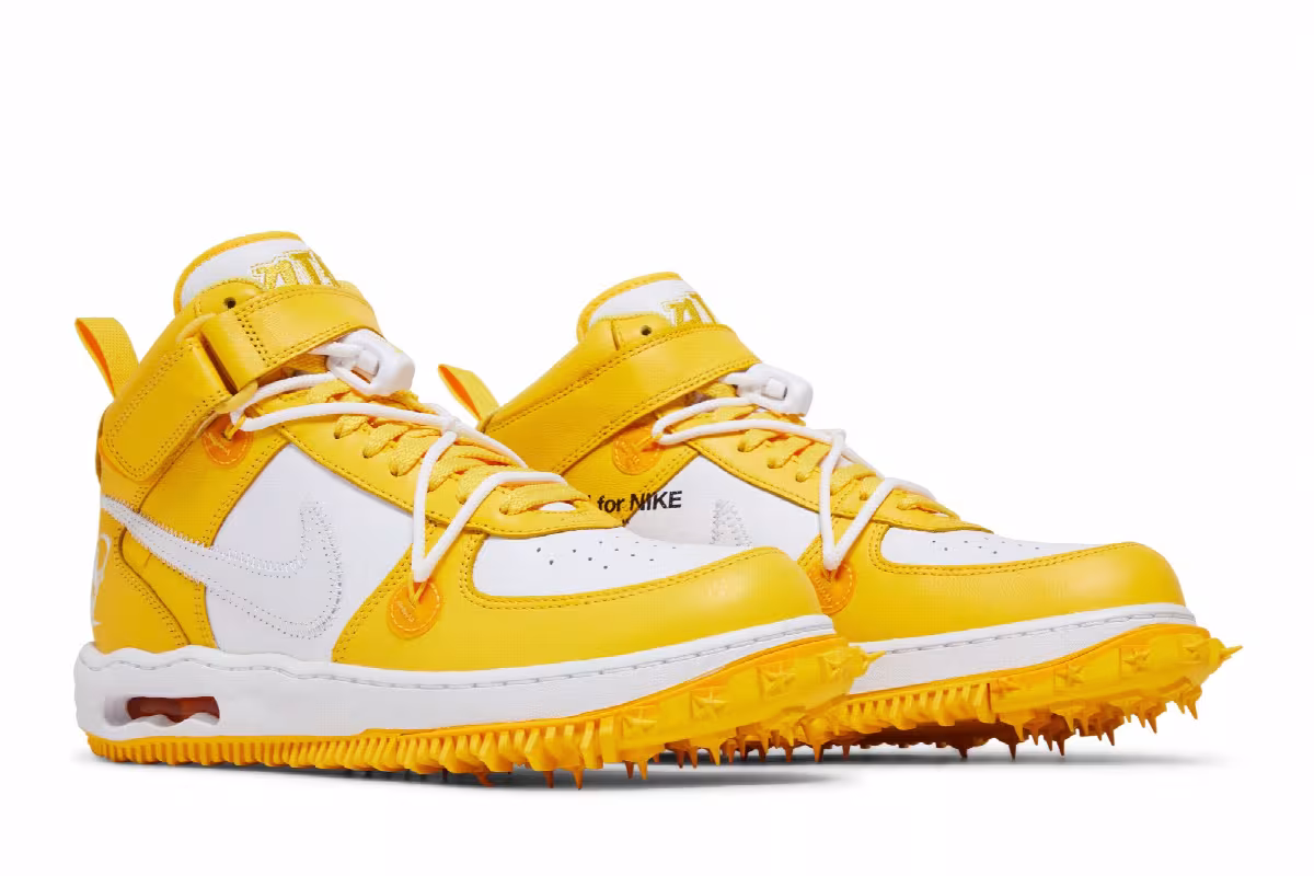 Off-White x Nike Air Force 1 Mid SP Leather Varsity Maize, view 9