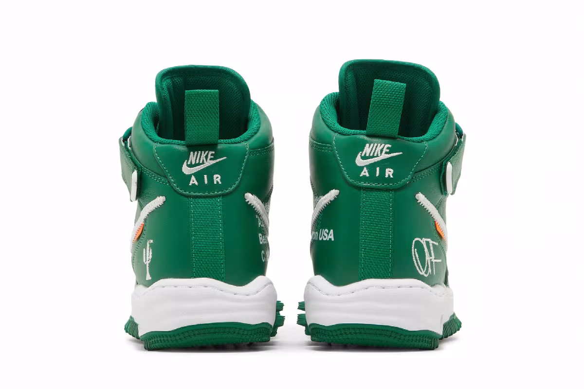 Off-White x Nike Air Force 1 Mid SP Leather Pine Green, view 7
