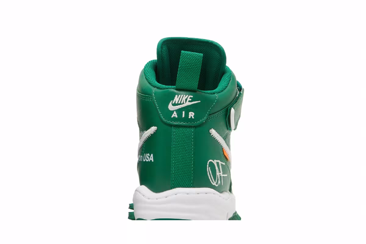 Off-White x Nike Air Force 1 Mid SP Leather Pine Green, view 8