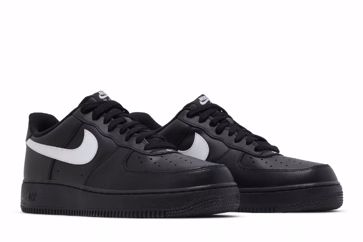 Nike Men's Air Force 1 Black White, view 9