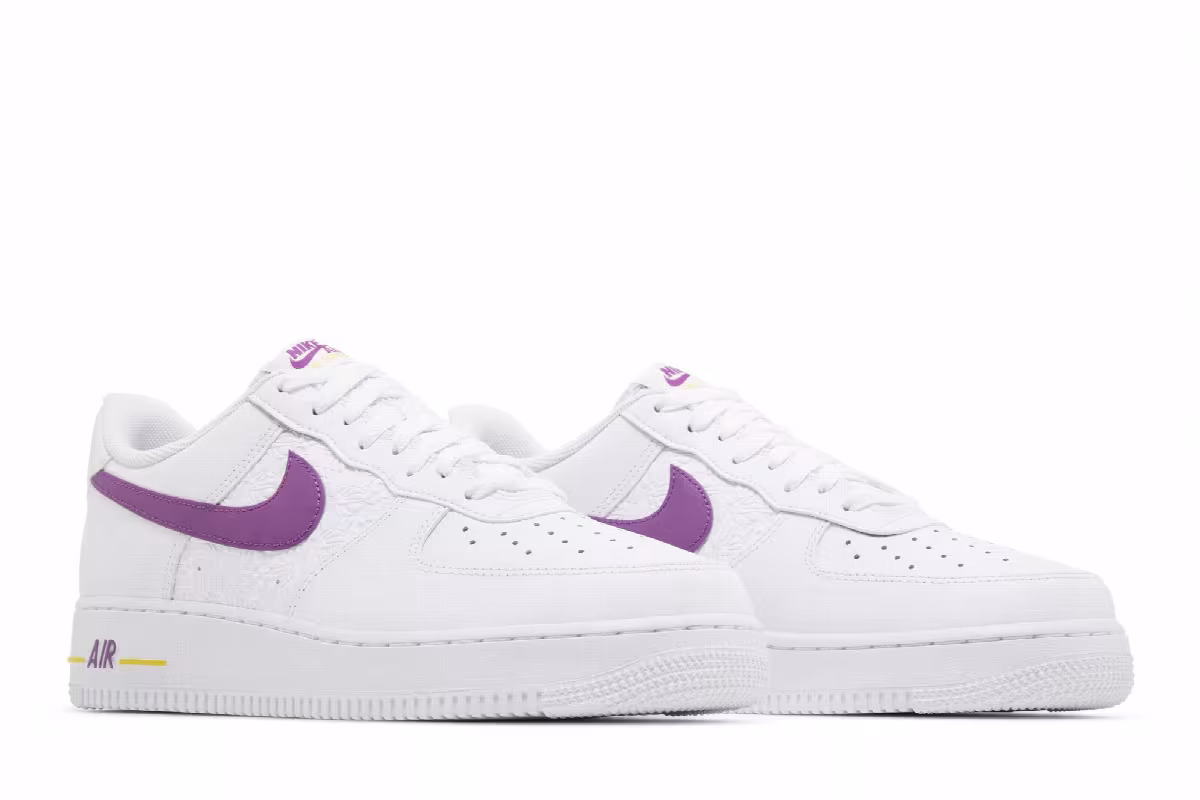 Nike Air Force 1 Embossed Hoops - Lakers, view 9