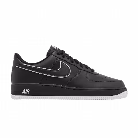 Nike Air Force 1 '07 'Black White Outlined Swoosh'