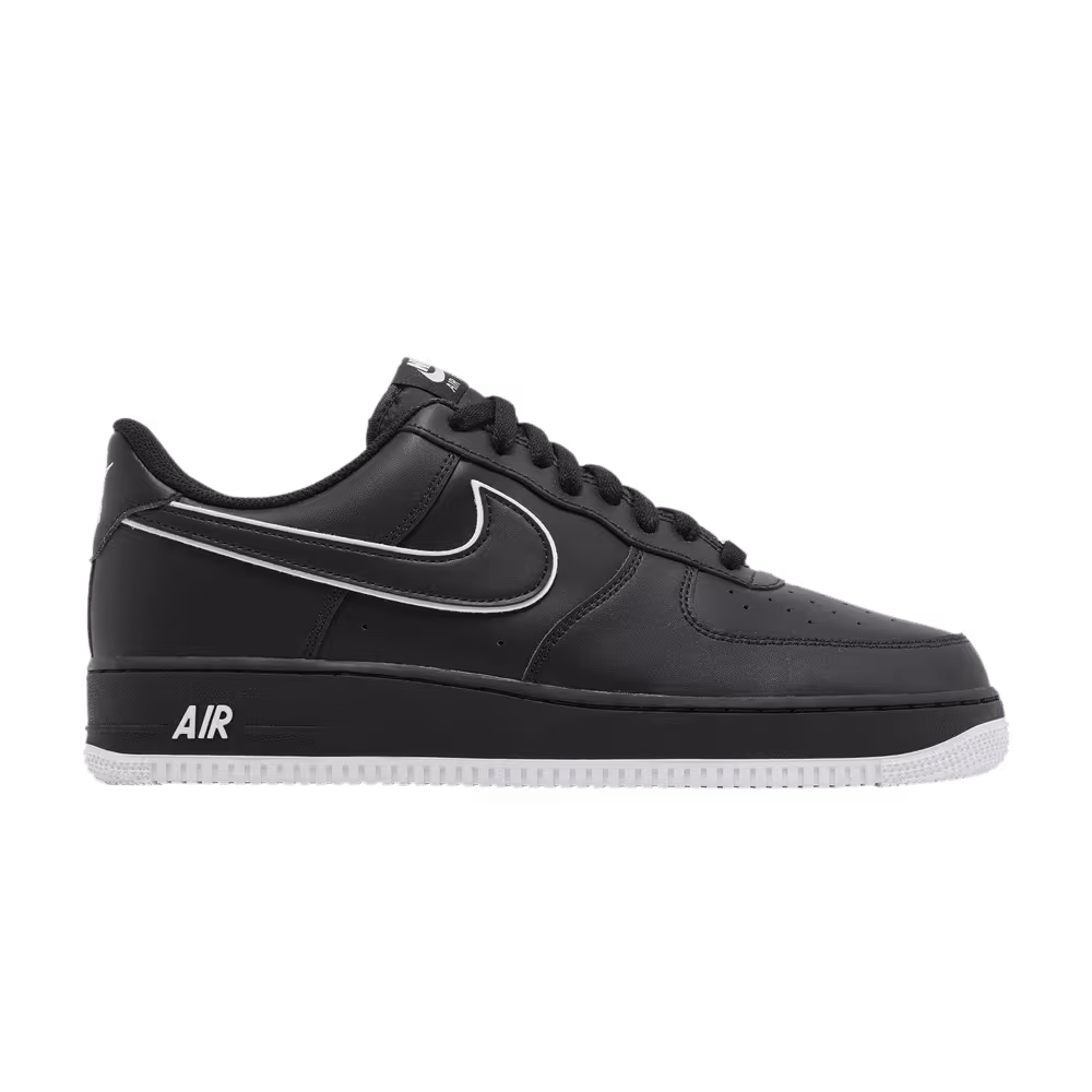 Nike Air Force 1 Black White Outlined Swoosh