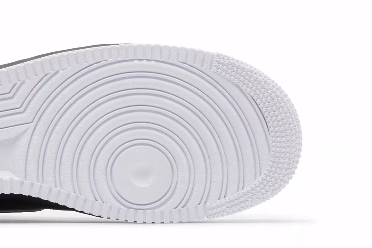 Nike Air Force 1 Black White Outlined Swoosh, view 6